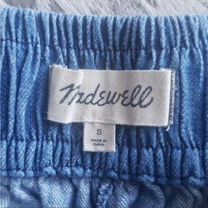 Madewell Chambray Houston Pull-on Crop Pants SzS Linen Blend